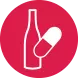Substance abuse red icon