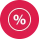 Percentage red icon