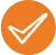 Check mark orange icon